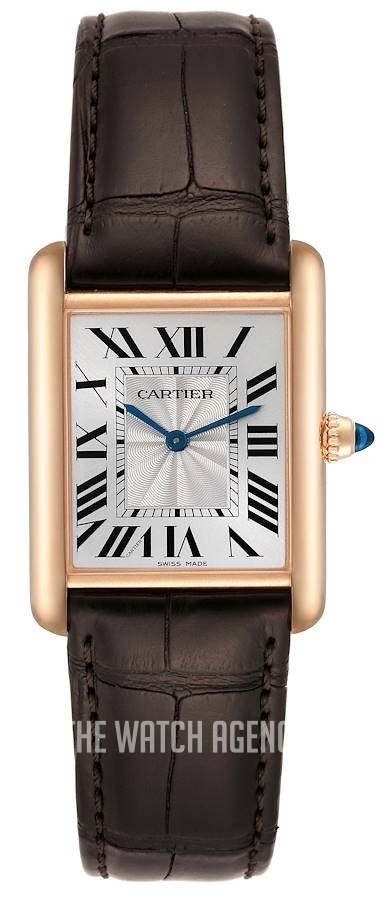cartier tank silver leather