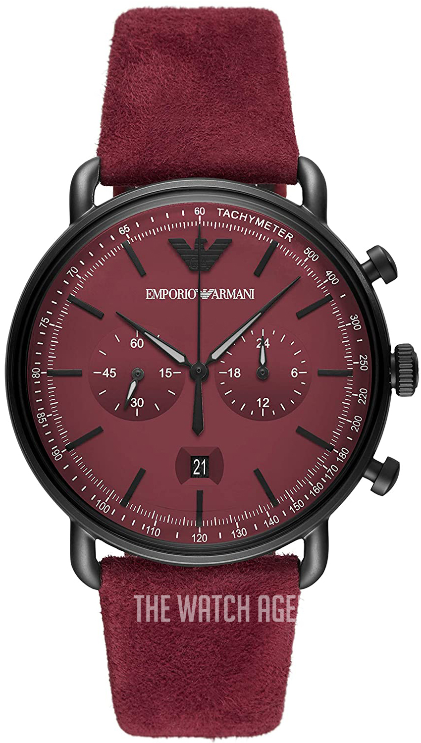 armani red watch