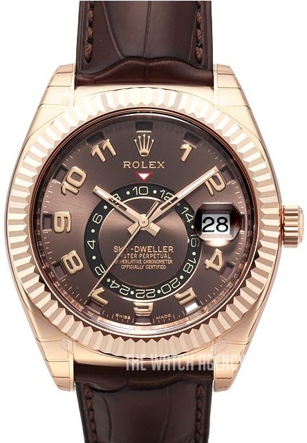 rolex sky dweller brown