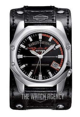 【稼働】 Harley-Davidson BULOVA デイト 黒文字盤 腕時計 76B146 Bulova Harley-Davidson | TheWatchAgency.com