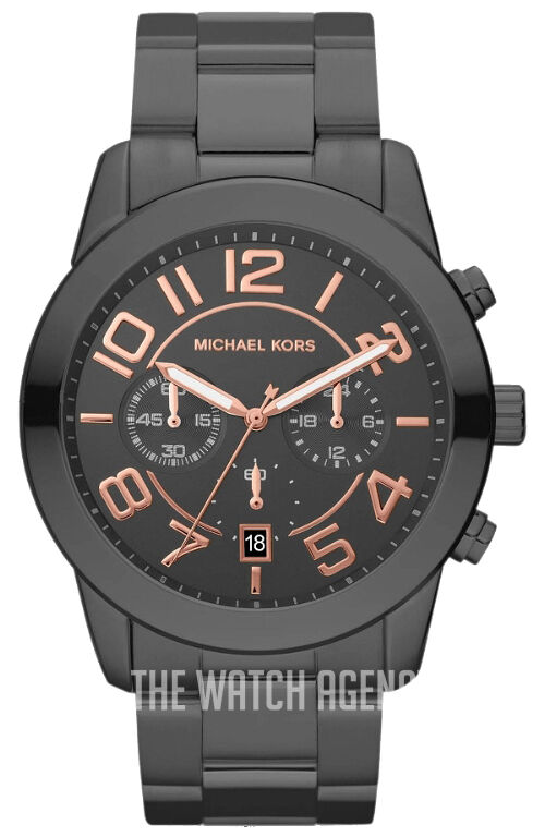 Michael Kors MK8330 Men\'s Black Leather Analog Bla Amazon.com: Michael Kors Men main image 4