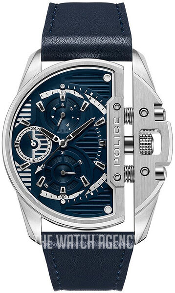 Police Pelle Uomo Orologio Analogico Bracciale Blu Scuro Automated