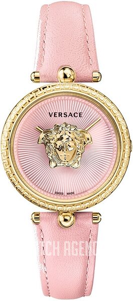 Versace VERE00118  Women\'s Watch silver pink Leather NEW V-Motif 2-Hand 35mm Stainless Steel Band – Watch Republic PH main image 4