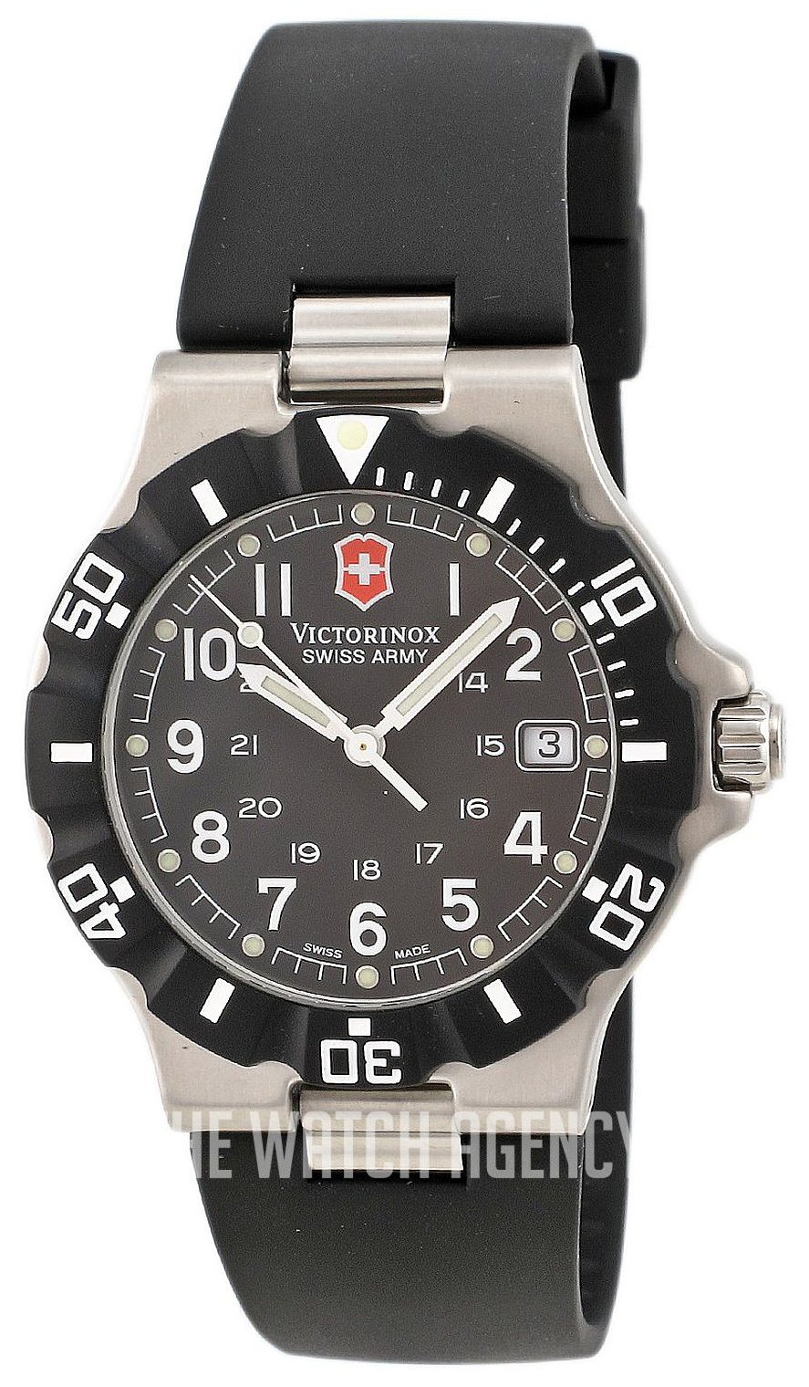 Victorinox Summit XLT 黒 Victorinox Summit XLT Large - Black Rubber Strap with buckle